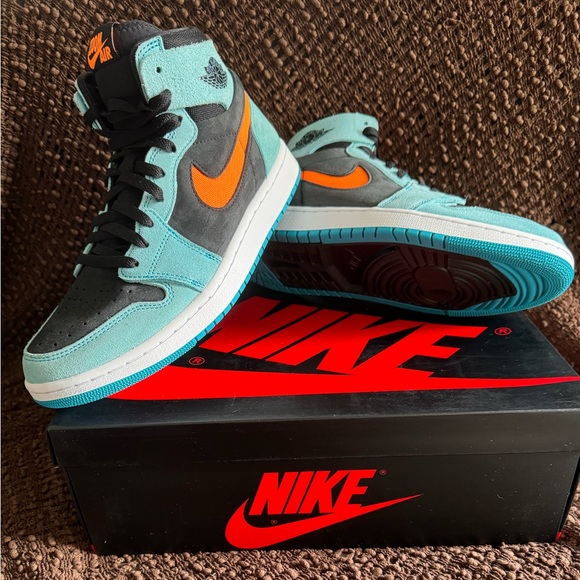 Nike Air Jordan 1 Zoom CMFT 2 | Bleached Aqua Citrus | DV1307-408 | Size 9 Men - Picture 3 of 16